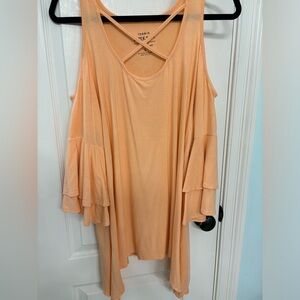 Torrid Super Soft Cold Shoulder Bell Sleeve Top - Size 1